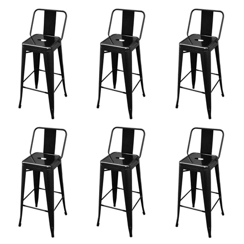 Swen Studio -  Bar Stools 6 pcs Black Steel